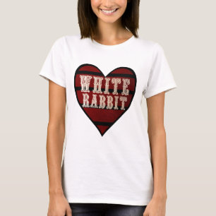 T-shirt Lapin vintage de blanc de coeur