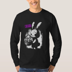 T-shirt Lapin Zombie Avec Panier Crâne - Joli Hallo Déplai