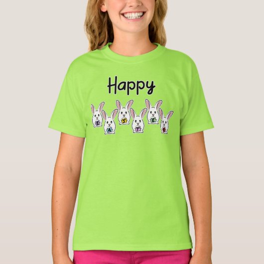 T-shirt Lapins de Pâques en forme d'oeuf (Devant)