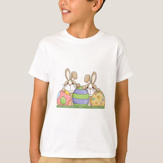T-shirt lapins de pâques et oeufs (Devant)
