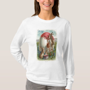 T-shirt Lapins peignant un oeuf