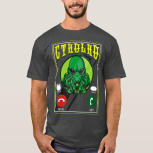 T-shirt L'Appel Du Monstre Occulte Noir Cthulhu Fictionnel