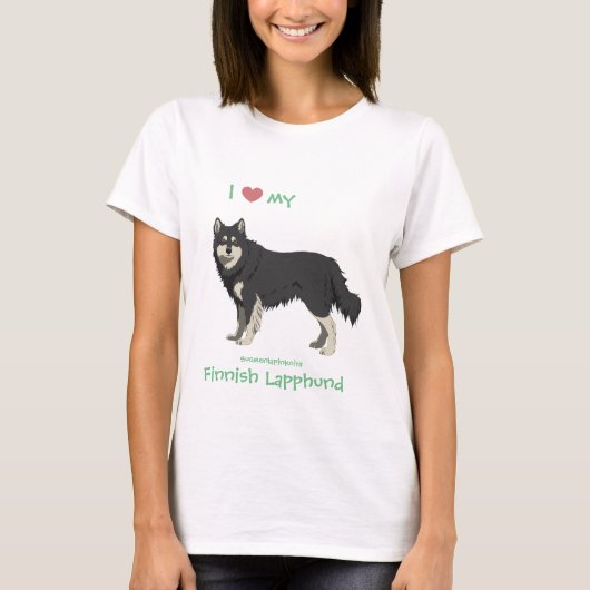 T-shirt Lapphund noir et blanc - lapinkoira (Devant)