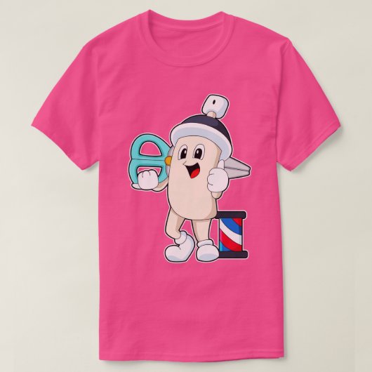 T-shirt Laque comme coiffeur avec des ciseaux (Design devant)