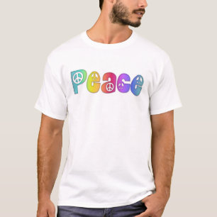T-shirt L'arc-en-ciel de paix colore le T-shirt, S M L XL