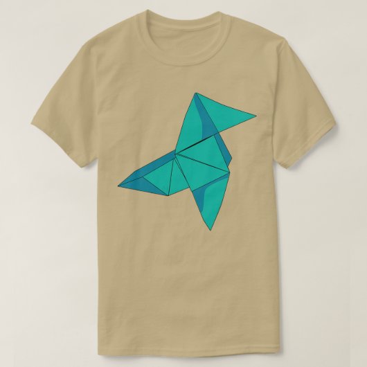 T-shirt L'argent hisse l'Origami bleu (Design devant)