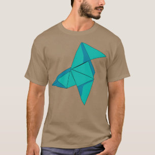 T-shirt L'argent hisse l'Origami bleu