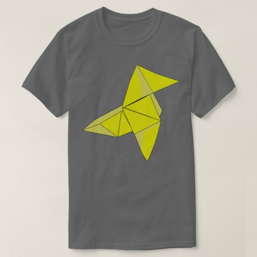 T-shirt L'argent hisse l'origami jaune (Design devant)