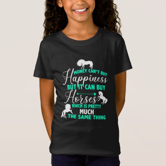 T-Shirt L'argent peut acheter Cheval Mint Green (Devant)
