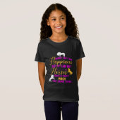 T-Shirt L'argent peut acheter des chevaux violet jaune (Devant entier)