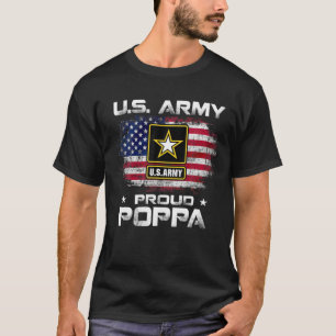 T-shirt L'Armée Américaine Fière Poppa Avec Drapeau Améric