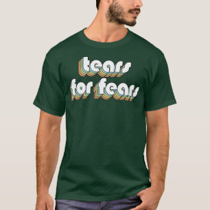 T-shirt Larmes De Peurs Retro Arc-En-Ciel Typographie Fade