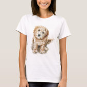 T-shirt Larry le chiot de Labradoodle (Devant)
