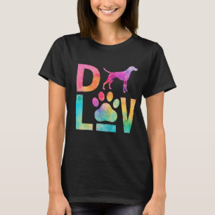 T-shirt L'art à l'aquarelle de l'amour pour les chiens col