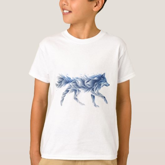 T-shirt L'art Abstrait du loup : Illustration géométrique (Devant)