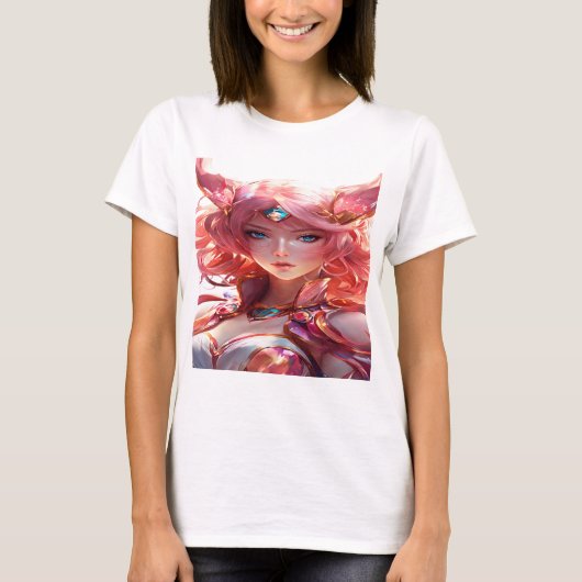 T-shirt L'art animé Abstrait d'une fille magique (Devant)
