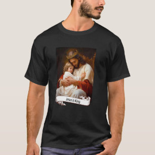 T-shirt L'art chrétien Jésus est roi Jésus vous aime Fait