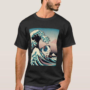 T-shirt L'Art Du Cochon De Guinée La Grande Vague Au Large