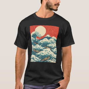 T-shirt L'art japonais rétro de la grande vague de Hokusai
