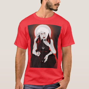 T-shirt L'art magique d'une Lune blanche et d'un Loup de n