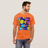 T-shirt L'art Motif coloré du poisson (Devant entier)