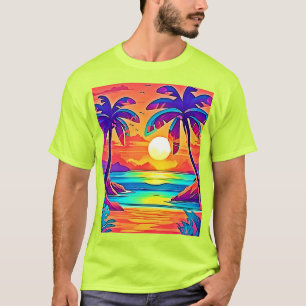 T-shirt L'art tropical du coucher de soleil