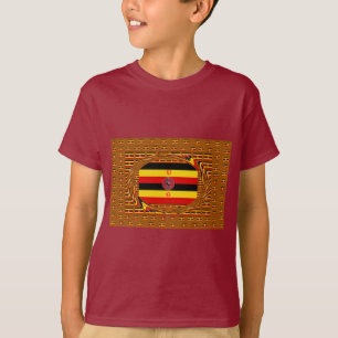 T-shirt L'Art Vibrant Ouganda Inspiré Du Drapeau