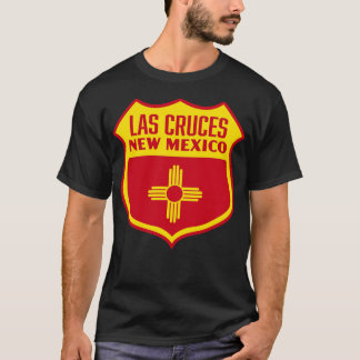 T-shirt Las Cruces Nouveau-Mexique Retro Drapeau Bouclier