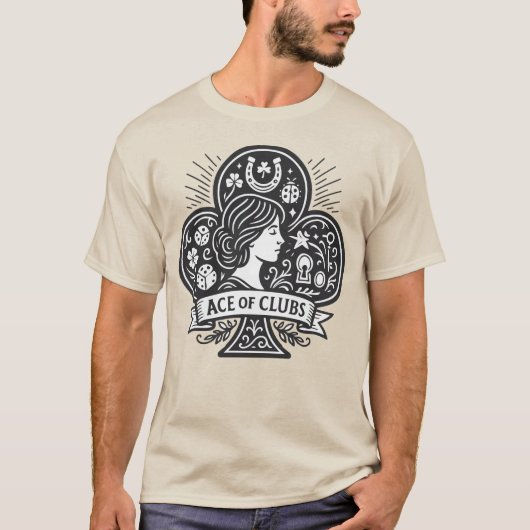 T-shirt L'As des Clubs — Lady Luck Cameo (Devant)