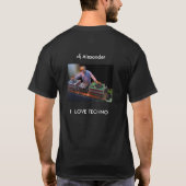 T-shirt L'as DJ, J'AIME LA TECHNO, (Dos)