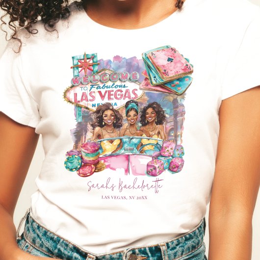T-shirt Las Vegas Bachelorette Lux Filles Africaines Améri