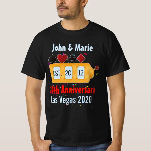 T-shirt Las Vegas Couple Anniversaire Célébrer Custom (Devant)