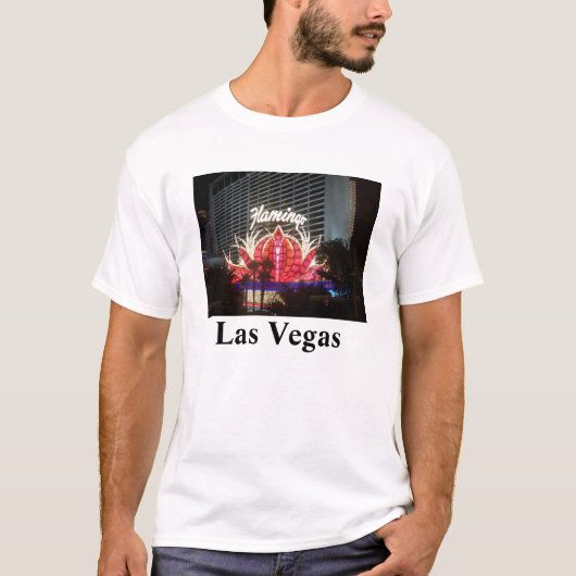 T-shirt Las Vegas Flamant rose Hotel (Devant)