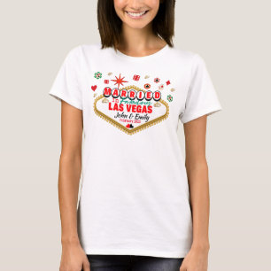T-shirt Las Vegas Marié Couple Correspondant Vacances Neva