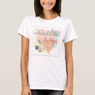 T-shirt Las Vegas, Nevada Image d'esquisse d'aquarelle