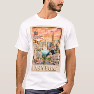 T-shirt Las Vegas Nevada Impasto Vintage Lieux de Voyage I