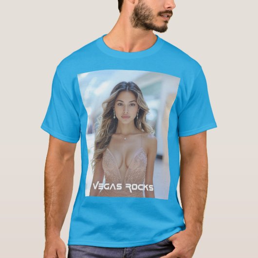 T-SHIRT LAS VEGAS ROCKE (Devant)
