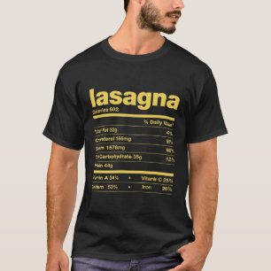 T-shirt Lasagna Nutrition Facts Thanksgiving Matching