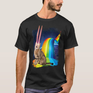 T-shirt Laser Cat Rainbow, Sci-Fi Space, Geek par