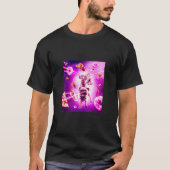 T-shirt Laser Eyes Space Cat équitation Chien Carlin Arc-e (Devant)