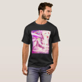 T-shirt Laser Eyes Space Cat Riding Dog Unicorn  Rainbow (Devant entier)