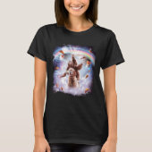T-shirt Laser Eyes Space Cat Riding Sloth, Dog Rainbow (Devant)