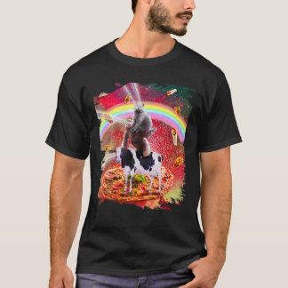 T-shirt Laser Eyes Space Cat sur Sloth Cow Rainbow T Shirt