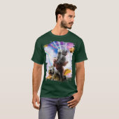 T-shirt Laser Eyes Space Guinea Pig Cat Sloth Dinosaure (Devant entier)