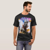 T-shirt Laser Eyes Space Guinea Pig Cat Sloth Dinosaure (Devant entier)