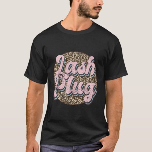 T-shirt Lash Plug Lash Tech Lash Lash Leopard Lash (Devant)
