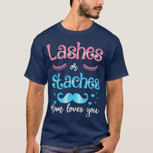 T-shirt Lashes Ou Staches Maman Vous Aime Genre Révéler