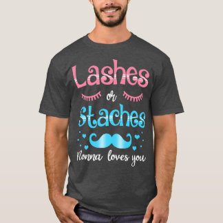 T-shirt Lashes Ou Staches Nonna Vous Aime Révéler Le Sexe