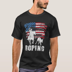 T-shirt Lasso par équipe - Roper USA Header Heele Drapeau