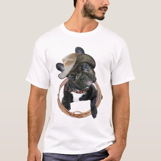 T-SHIRT LASSO PORTE UN POULET DE BULLDOG FRANÇAIS (Devant)